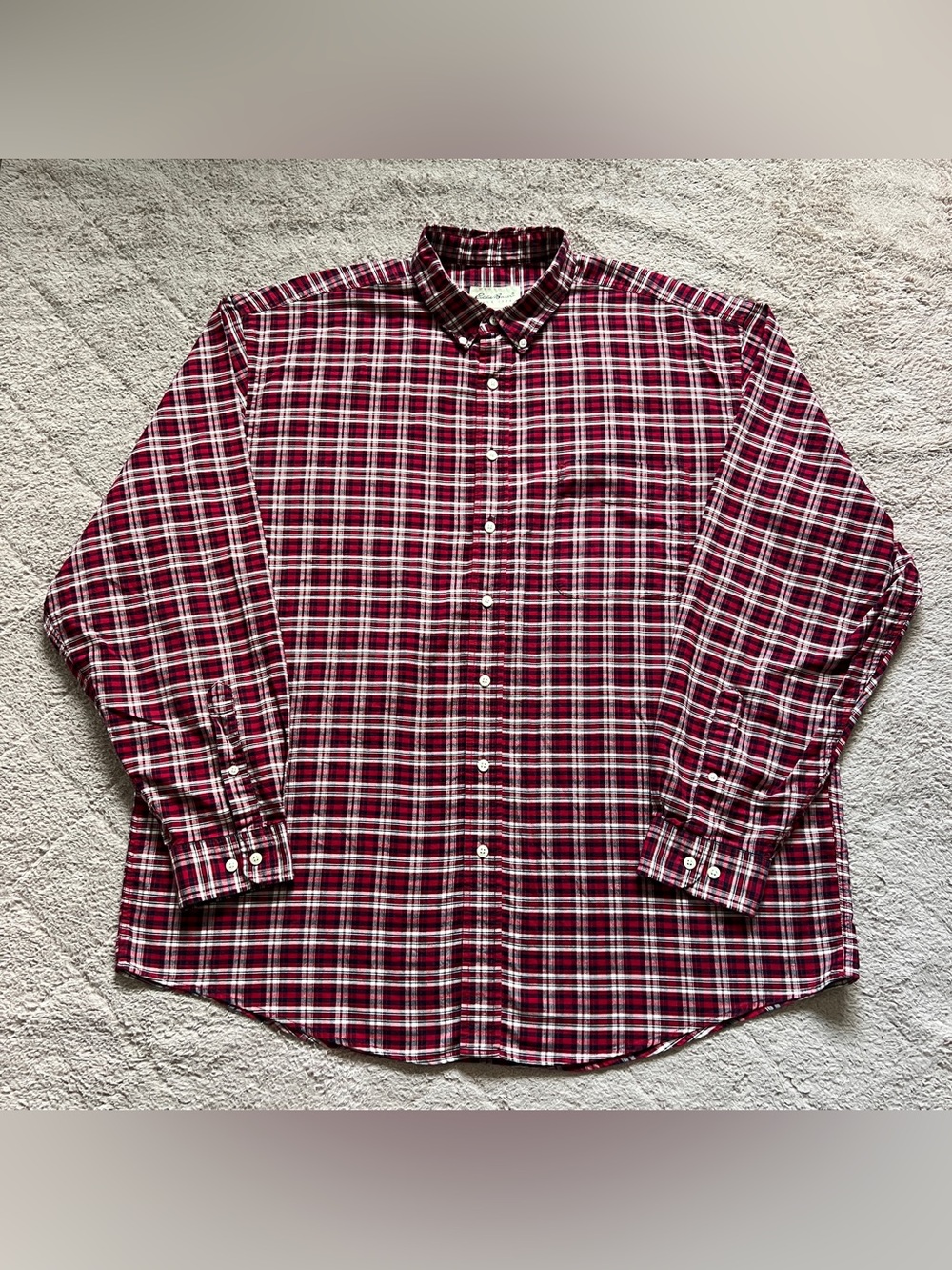 Eddie Bauer Long Sleeve Button Down Shirt Sz XXLT Cotton Western Flannel Rodeo